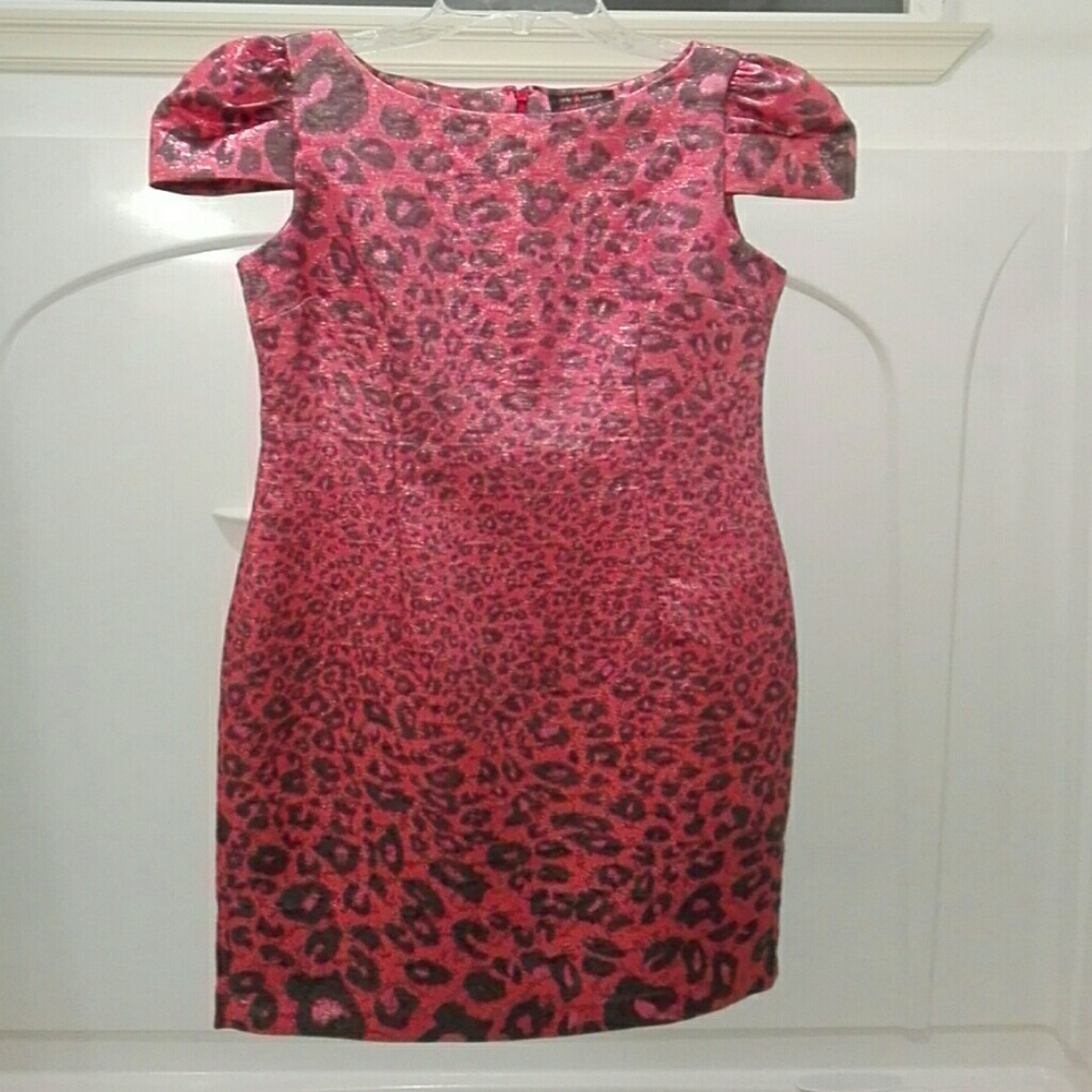 Leopard brocade dress